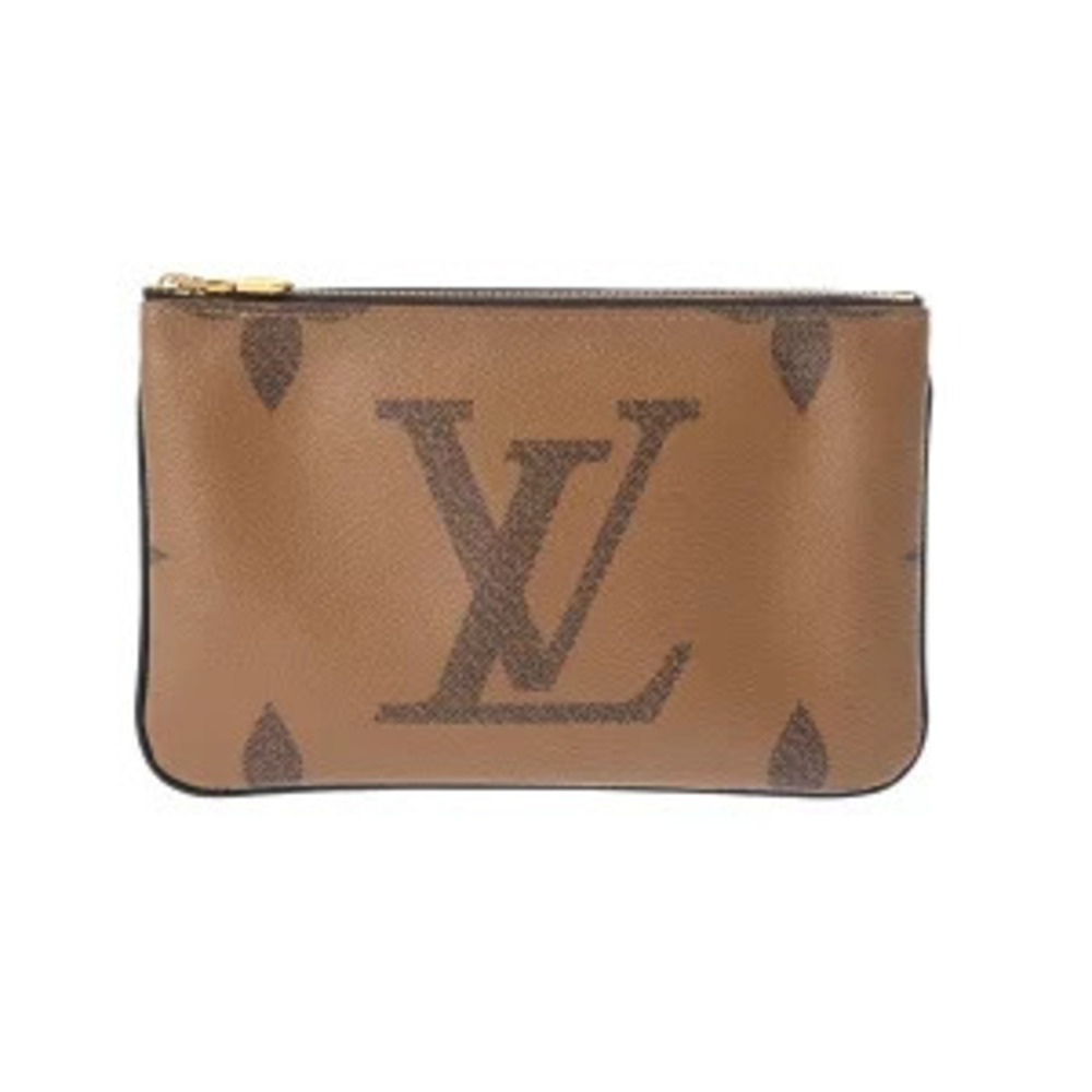 Louis Vuitton Giant Reverse Pochette Double Zip Brown Shoulder Bag